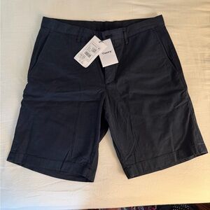 Theory Men's Dark Navy Flat Front Shorts
